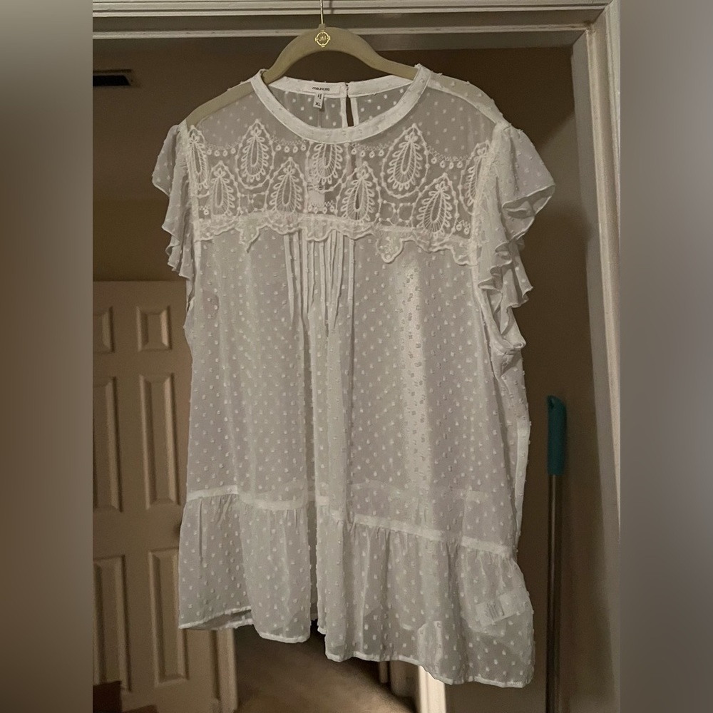 DO NOT PURCHASE. HOLDING FOR gparisian. NWT Maurices size XL sheer white top